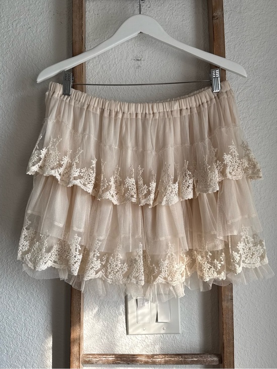 Cecico Dresses & Skirts - Cecico Ivory Boho Lace Pull On Skirt sz: Large